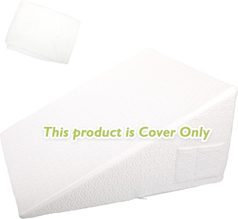 MEOVEN Wedge Pillow Cover for 25x24x12 Bed Wedge Pillow, Hypoallergenic Replacement Case with Zipper & Pockets - Image 4
